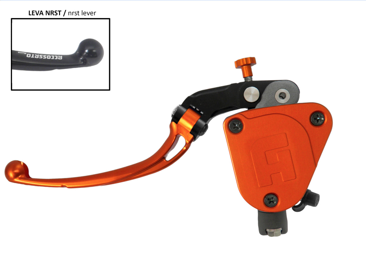 Pompa Frizione Radiale Accossato 19x20 Con Vaschetta Integrata E Leva Snodata Colorata (Pomello+Leva)