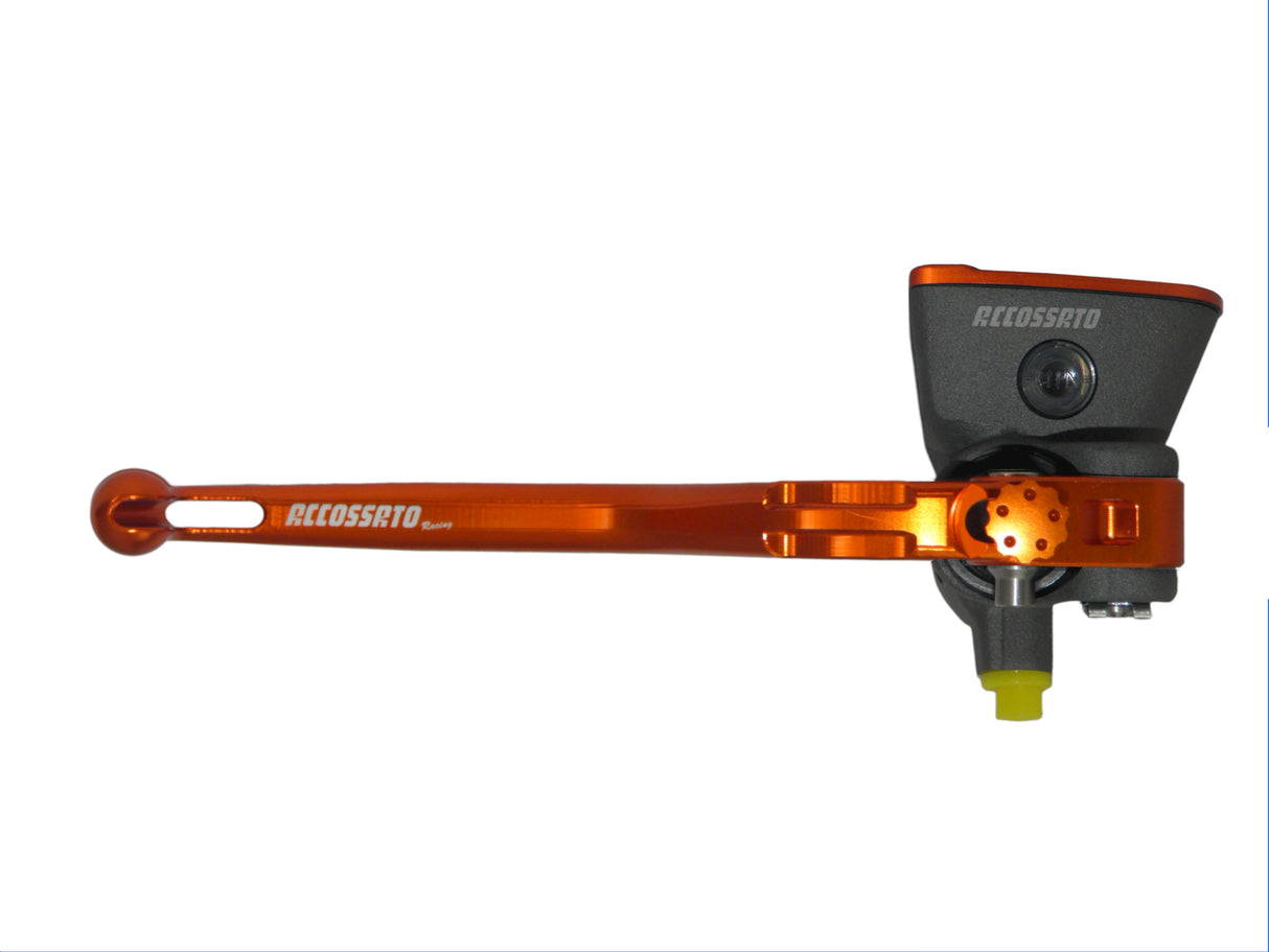 Pompa Freno Radiale Accossato 19x19 Con Vaschetta Integrata E Leva Fissa Colorata (Pomello+Leva)