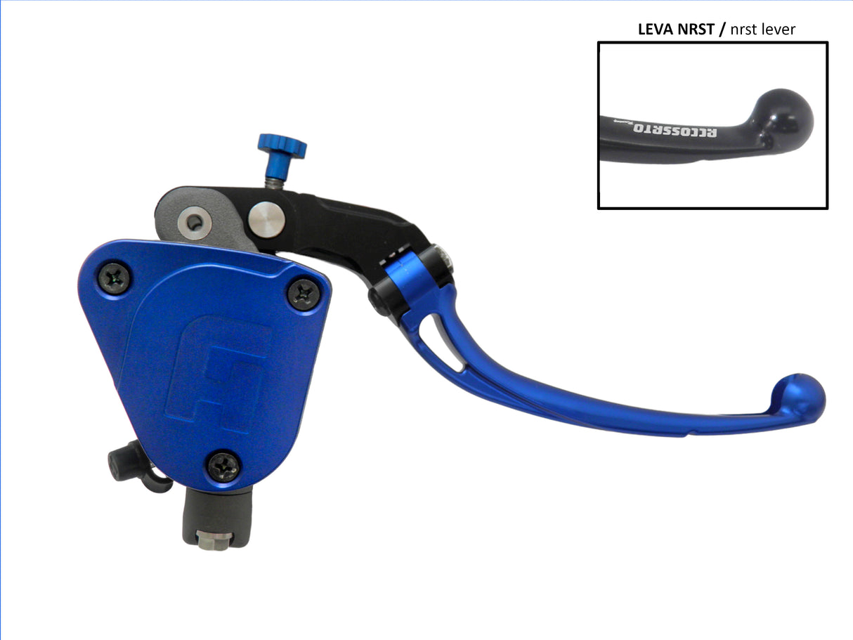 Pompa Freno Radiale Accossato 19x19 Con Vaschetta Integrata E Leva Snodata Colorata (Pomello+Leva)