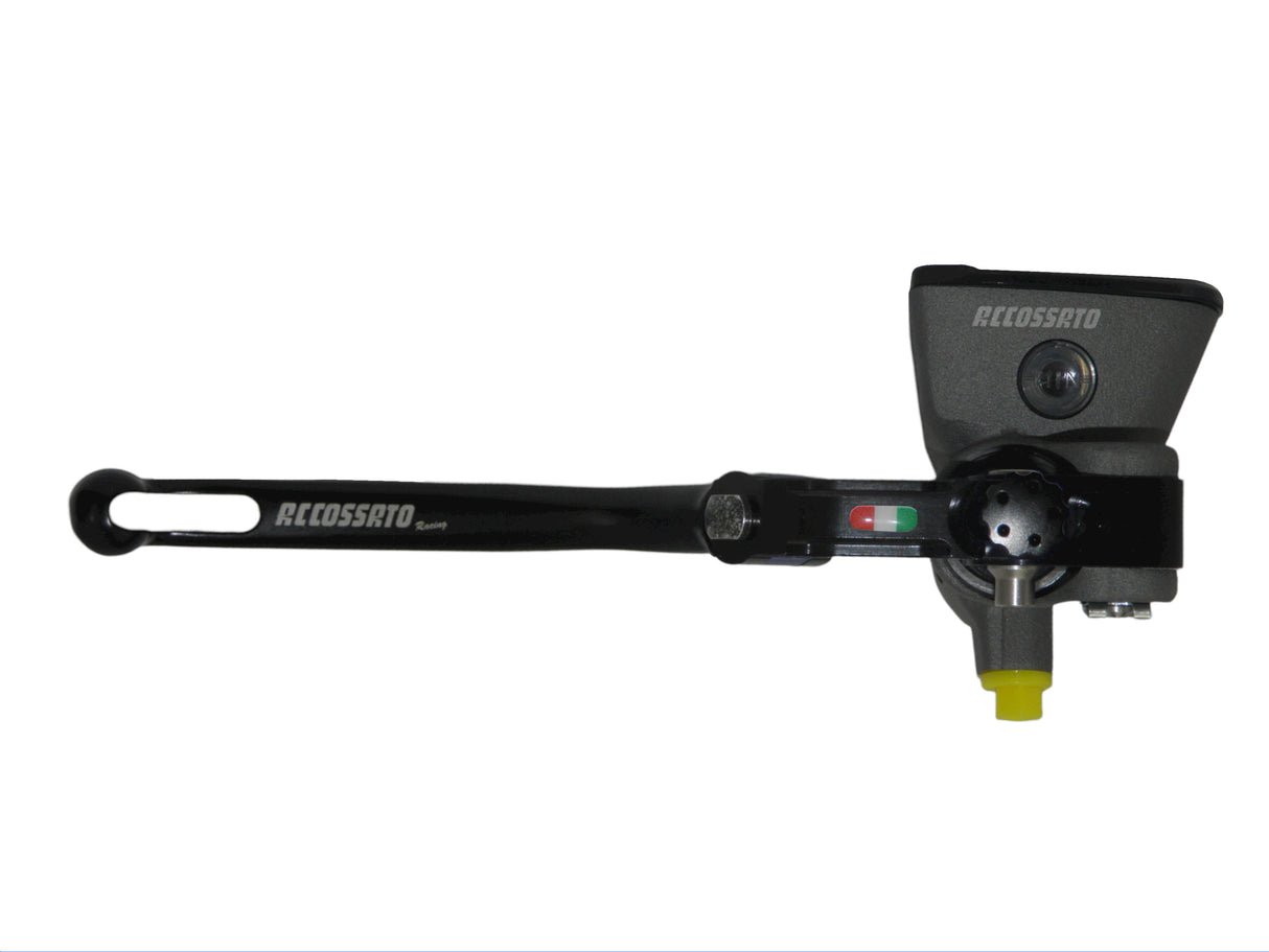 Pompa Freno Radiale Accossato 19x19 Con Vaschetta Integrata E Leva Snodata Colorata (Pomello+Leva)