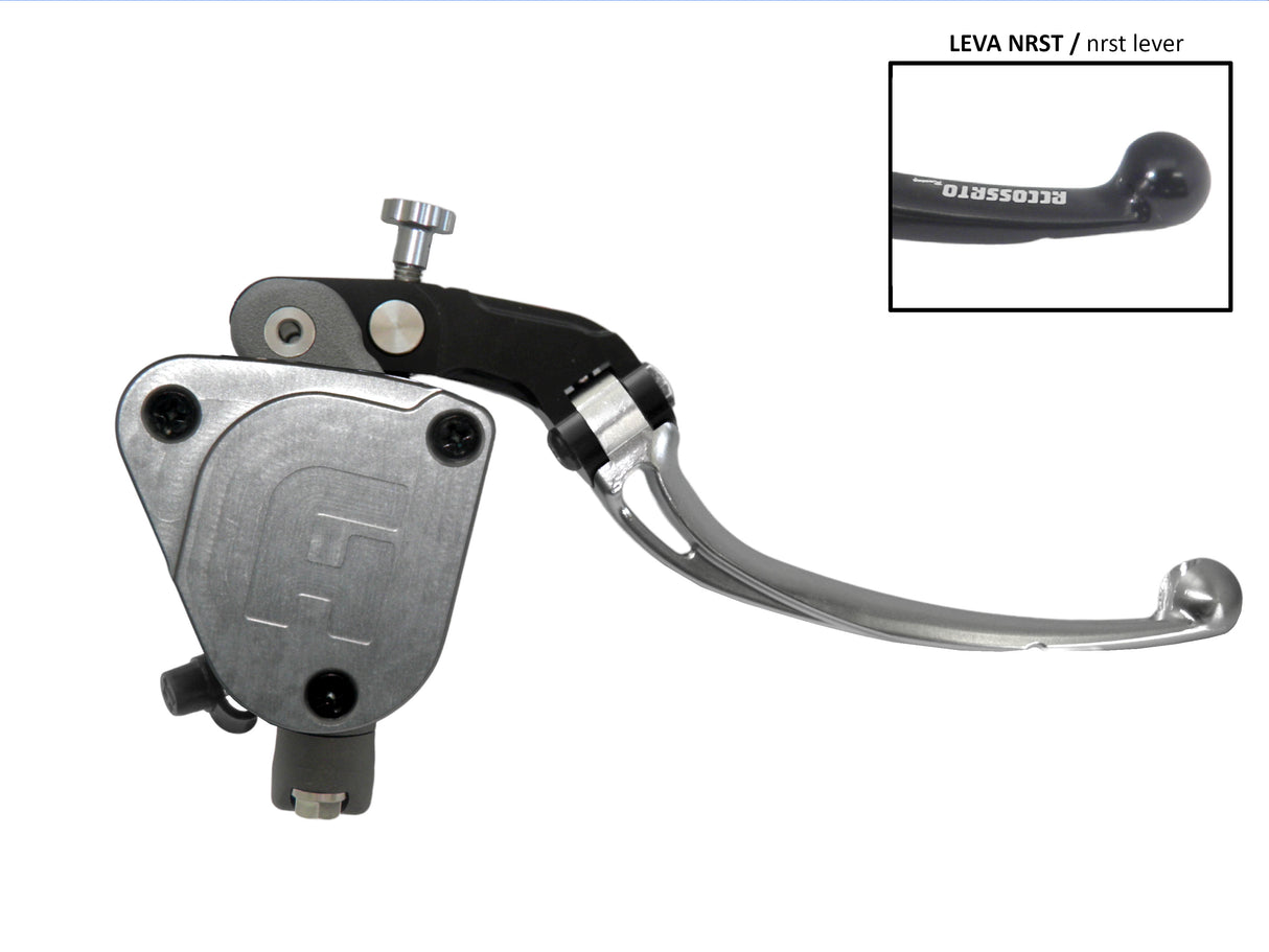 Pompa Freno Radiale Accossato 19x19 Con Vaschetta Integrata E Leva Snodata Colorata (Pomello+Leva)