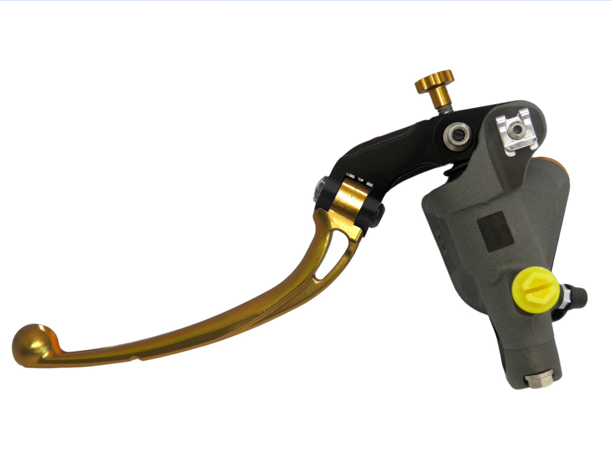 Pompa Freno Radiale Accossato 19x19 Con Vaschetta Integrata E Leva Snodata Colorata (Pomello+Leva)