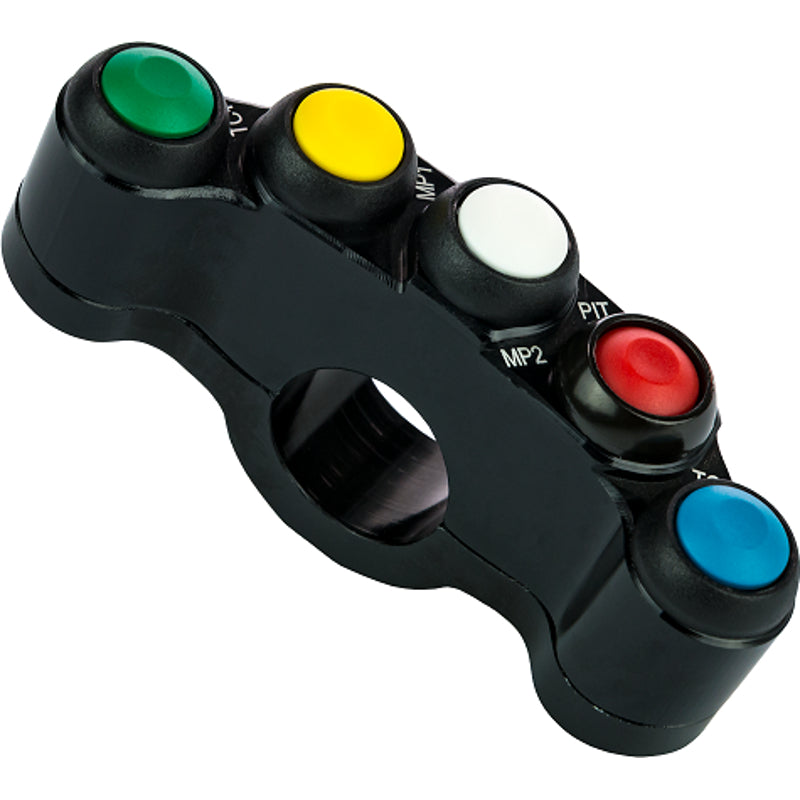 Pulsantiera Racing Accossato In Alluminio Realizzata CNC 5 Pulsanti Sinistra