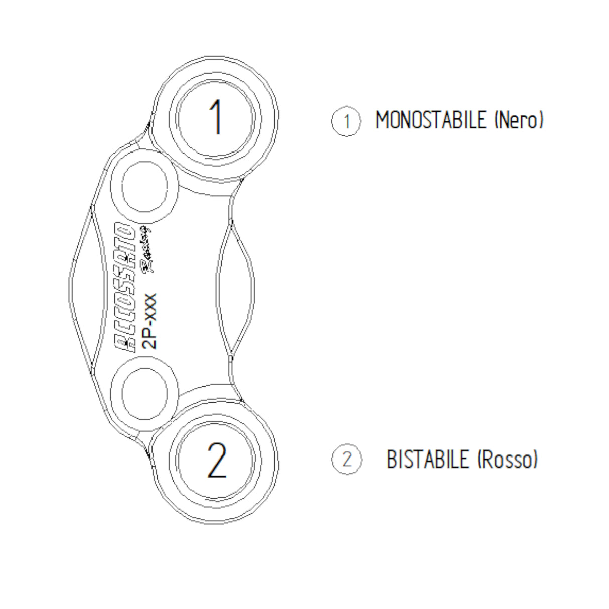 Teclado Accossato Racing Plug & Play de aluminio fabricado en CNC, 2 botones, derecho