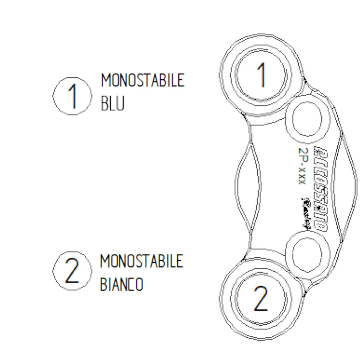 Teclado Accossato Racing Plug & Play de aluminio fabricado en CNC, 2 botones a la izquierda