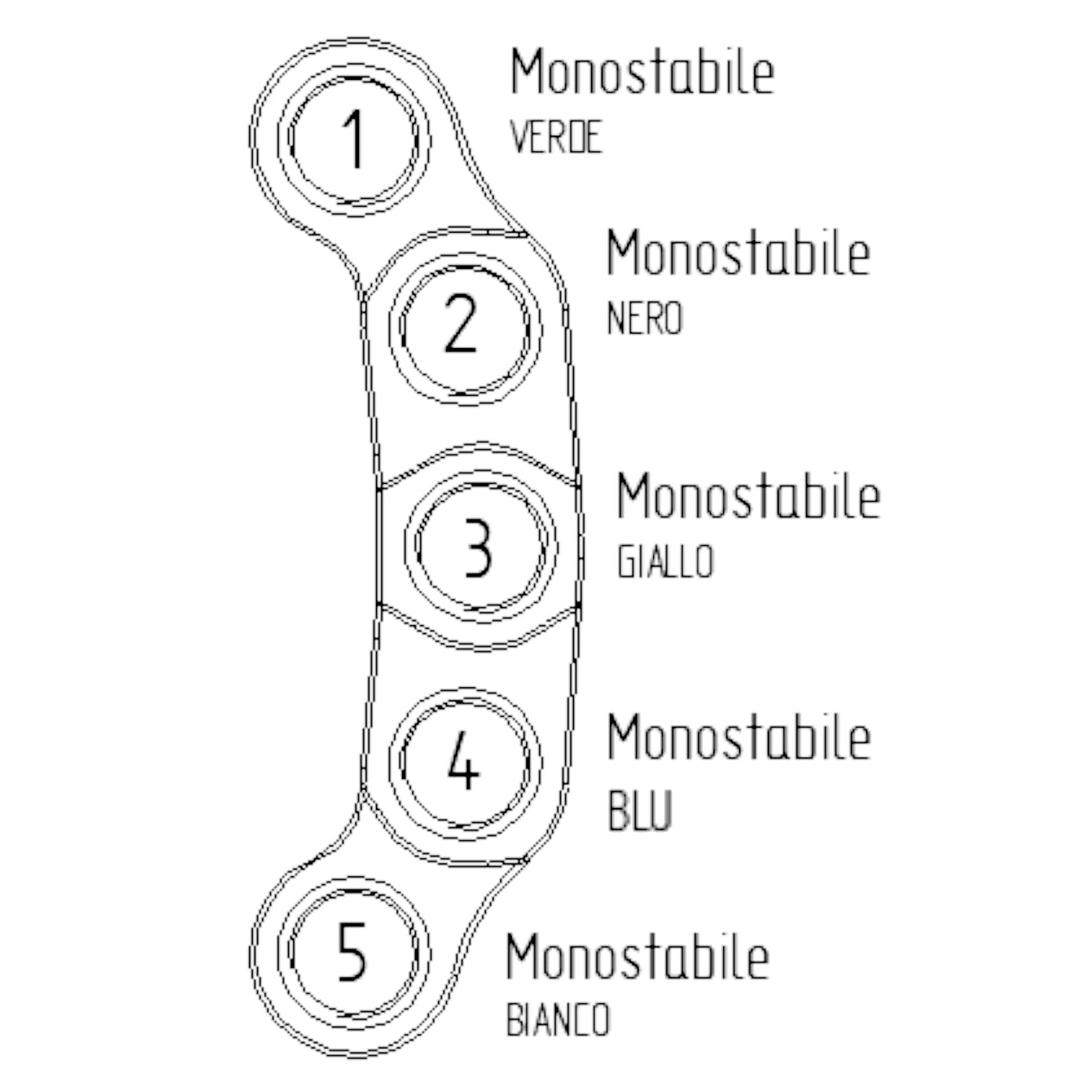 Teclado Accossato Racing Plug & Play de aluminio fabricado en CNC, 5 botones a la izquierda