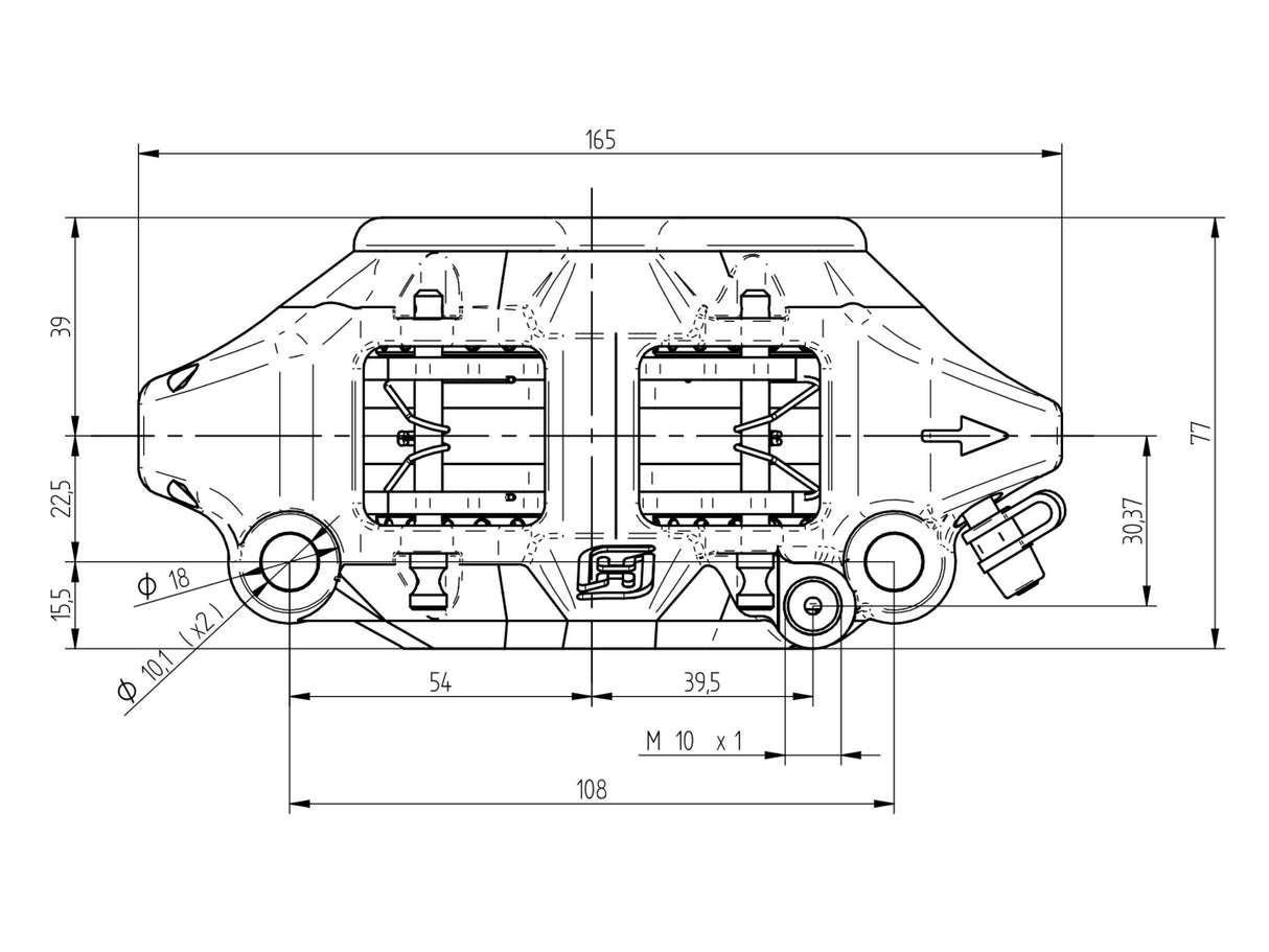 Pinza Freno Radiale Accossato Ricavata CNC Monoblocco Interasse 108 mm Con Pistoni in Titanio