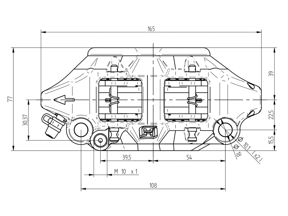 Pinza Freno Radiale Accossato Ricavata CNC Monoblocco Interasse 108 mm Con Pistoni in Titanio