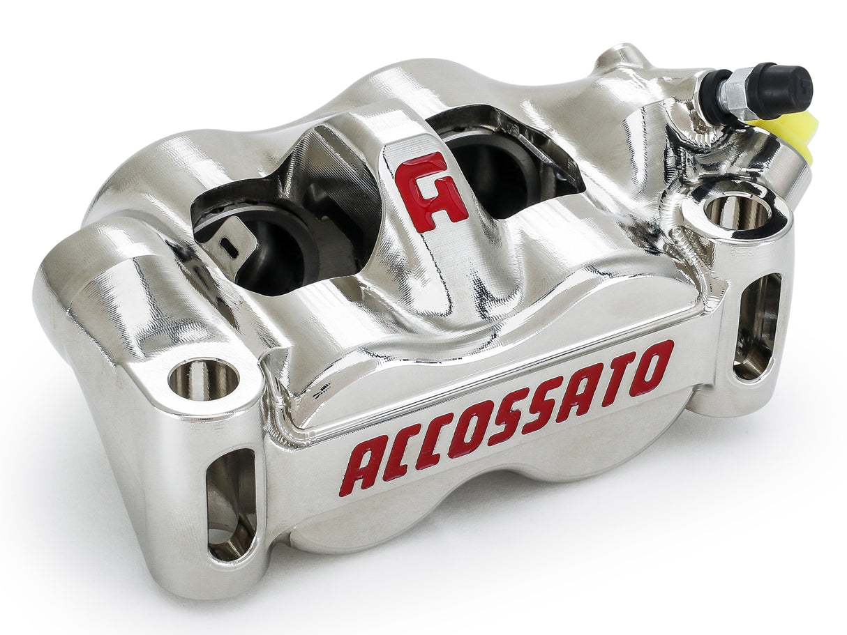 Pinza Freno Radiale Accossato Ricavata CNC Monoblocco Interasse 100 mm Con Pistoni in Titanio