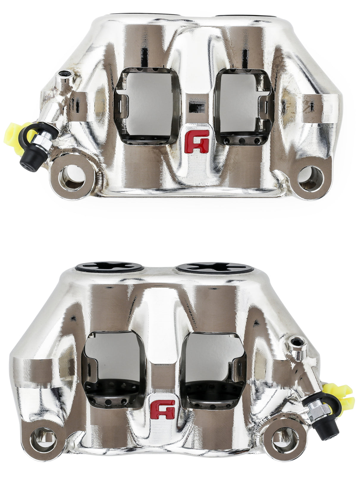 Pinza Freno Radiale Accossato Ricavata CNC Monoblocco Interasse 100 mm Con Pistoni in Titanio