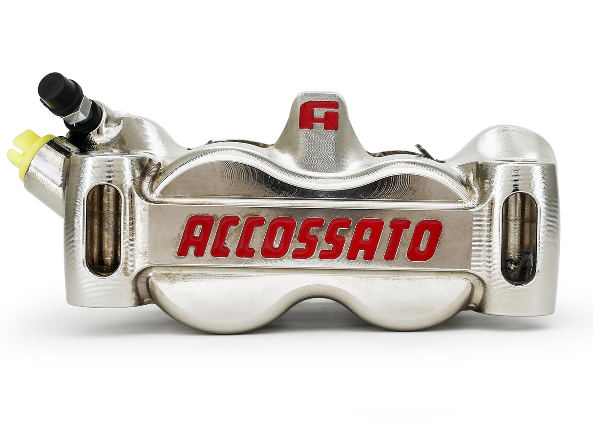 Pinza Freno Radiale Accossato Ricavata CNC Monoblocco Interasse 100 mm Con Pistoni in Titanio