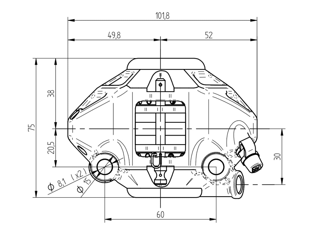 Pinza Freno Radiale Accossato Ricavata CNC Monoblocco Interasse 60 mm Per Moto 3
