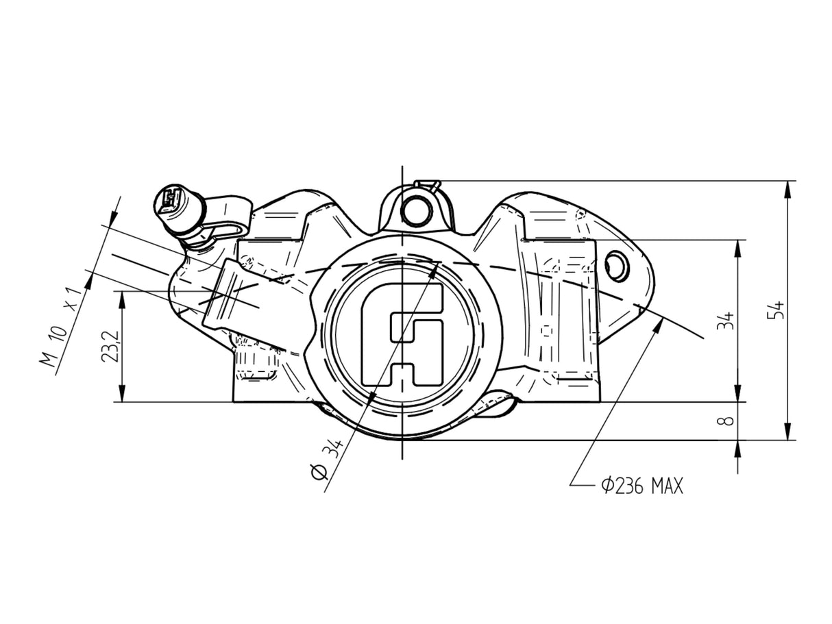 Pinza Freno Radiale Accossato Ricavata CNC Monoblocco Interasse 60 mm Per Moto 3