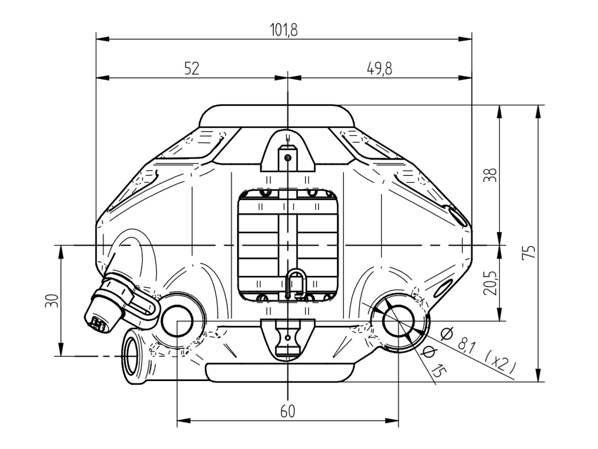 Pinza Freno Radiale Accossato Ricavata CNC Monoblocco Interasse 60 mm Per Moto 3