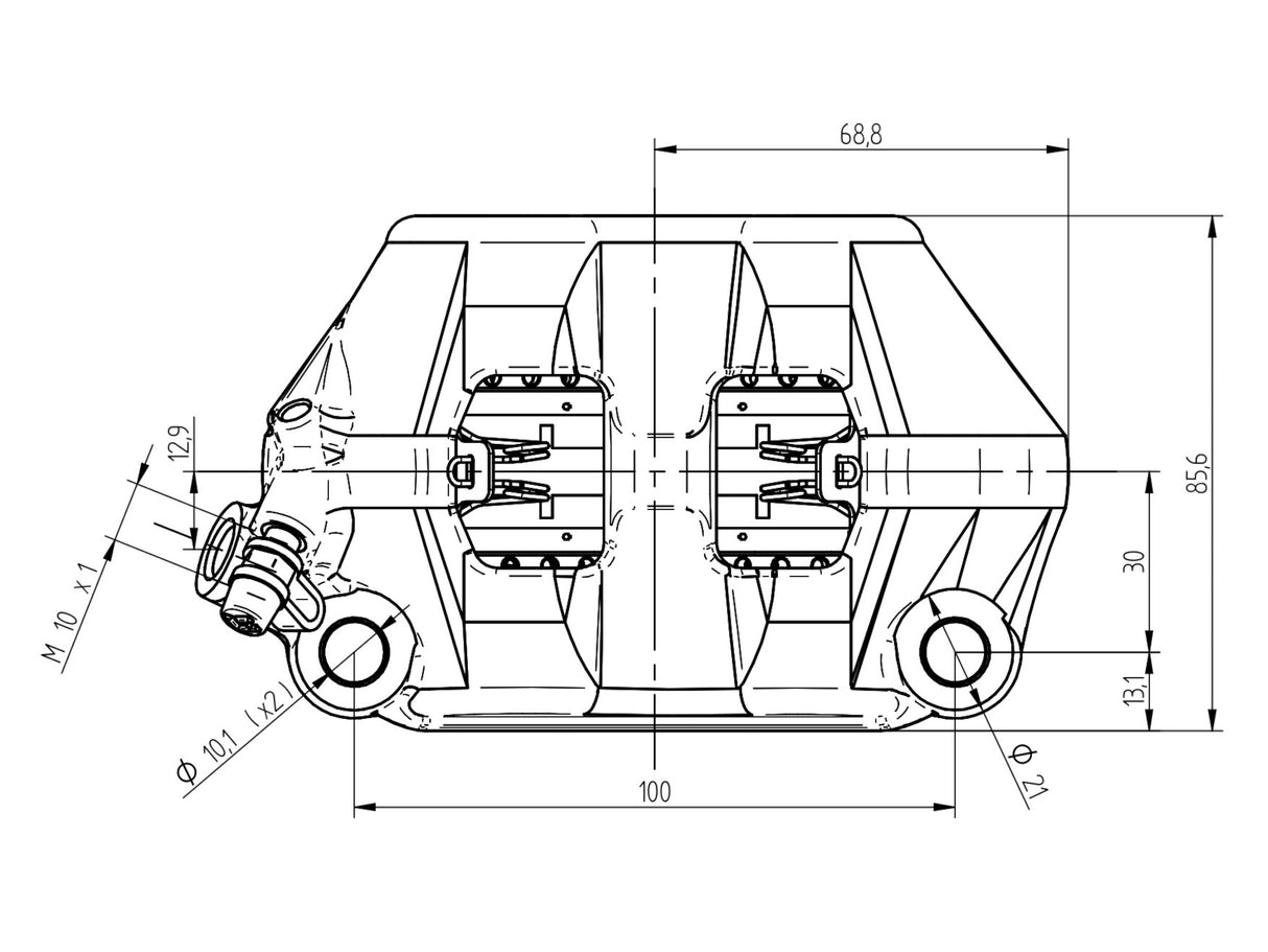 Pinza Freno Radiale Accossato Forgiata Monoblocco Interasse 100 mm Con Pistoni in Alluminio