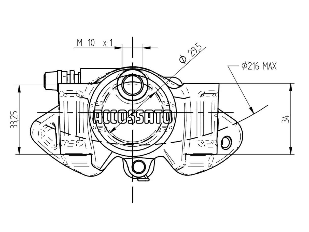 Pinza Freno Radiale Accossato Posteriore Ricavata CNC Monoblocco Interasse 60 mm