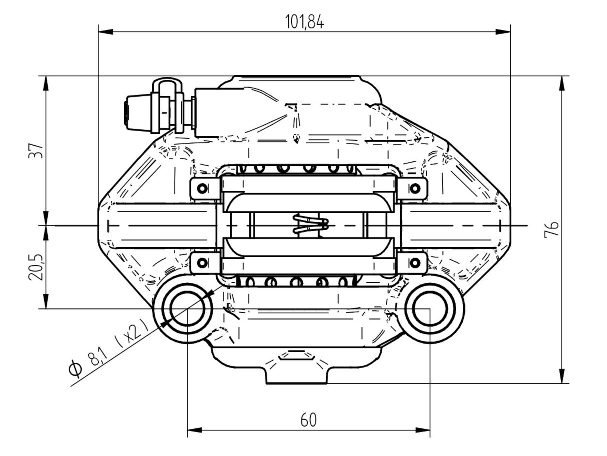 Pinza Freno Radiale Accossato Posteriore Ricavata CNC Monoblocco Interasse 60 mm