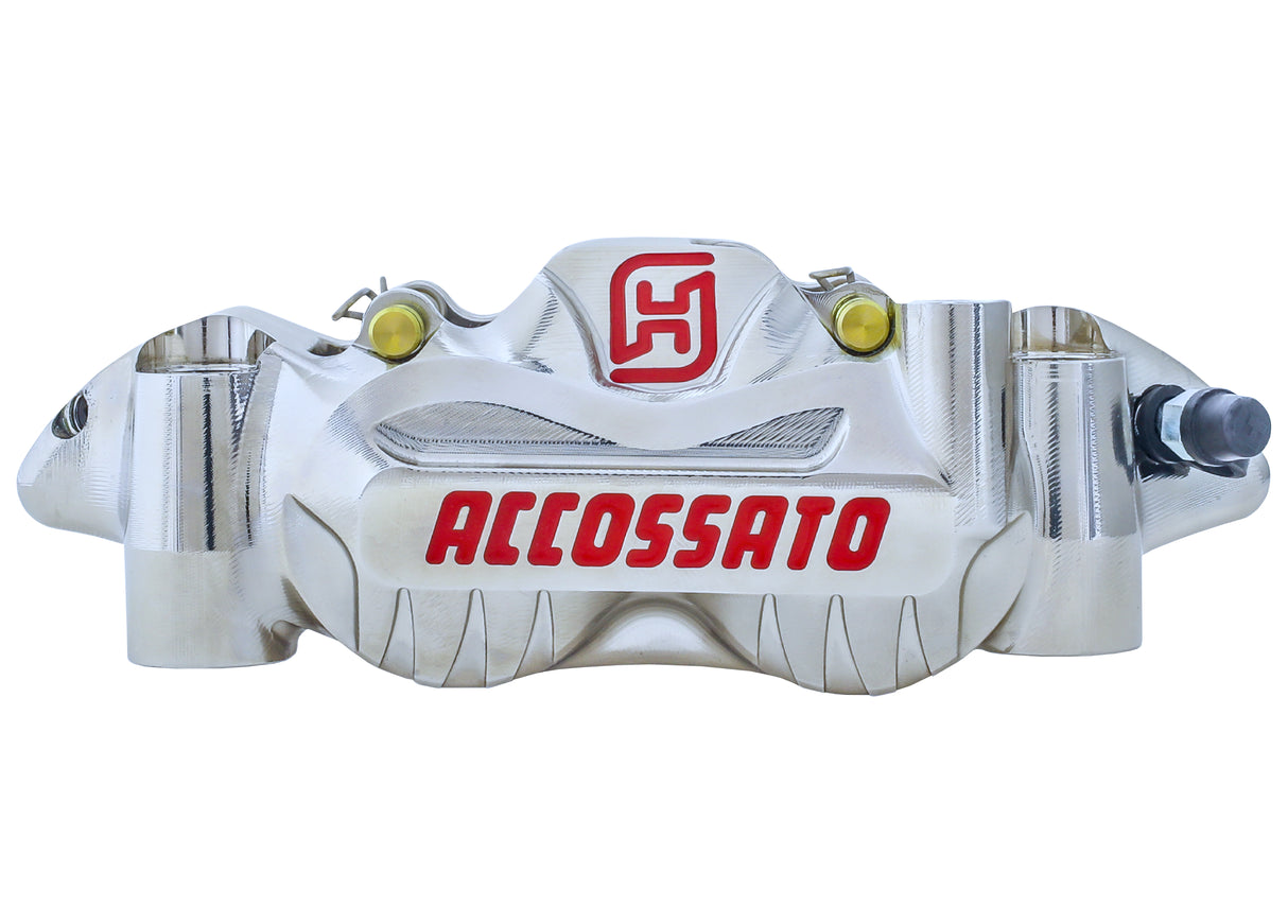 Pinza Freno Radiale Accossato Ricavata CNC Monoblocco Interasse 108 mm Con Pistoni in Titanio, Off-set 21 mm