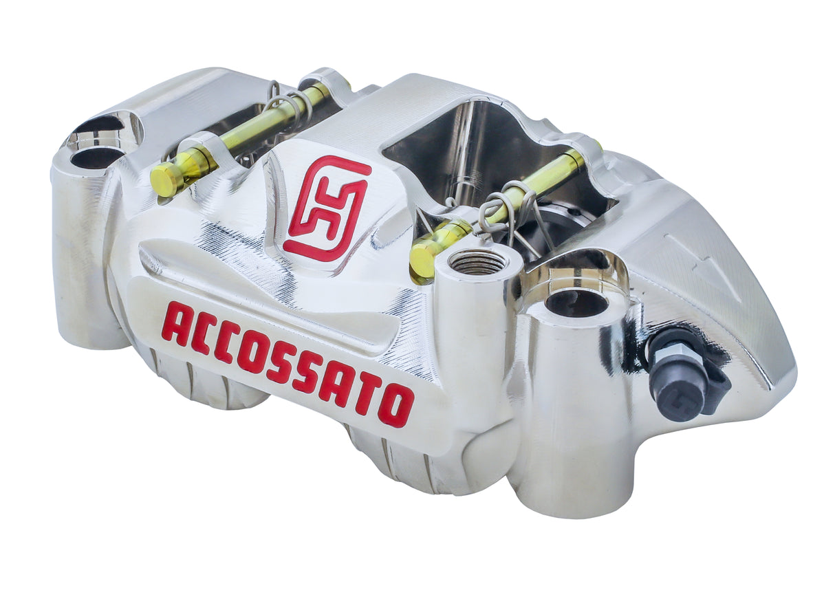 Pinza Freno Radiale Accossato Ricavata CNC Monoblocco Interasse 108 mm Con Pistoni in Titanio, Off-set 21 mm