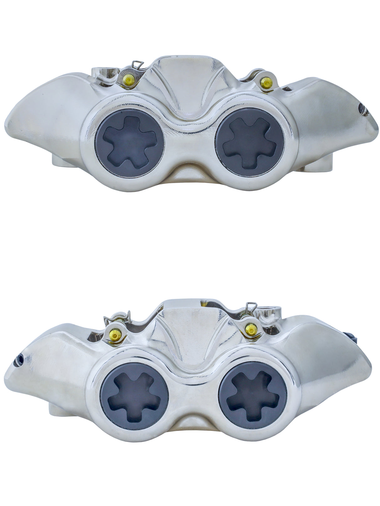 Pinza Freno Radiale Accossato Ricavata CNC Monoblocco Interasse 108 mm Con Pistoni in Titanio, Off-set 21 mm