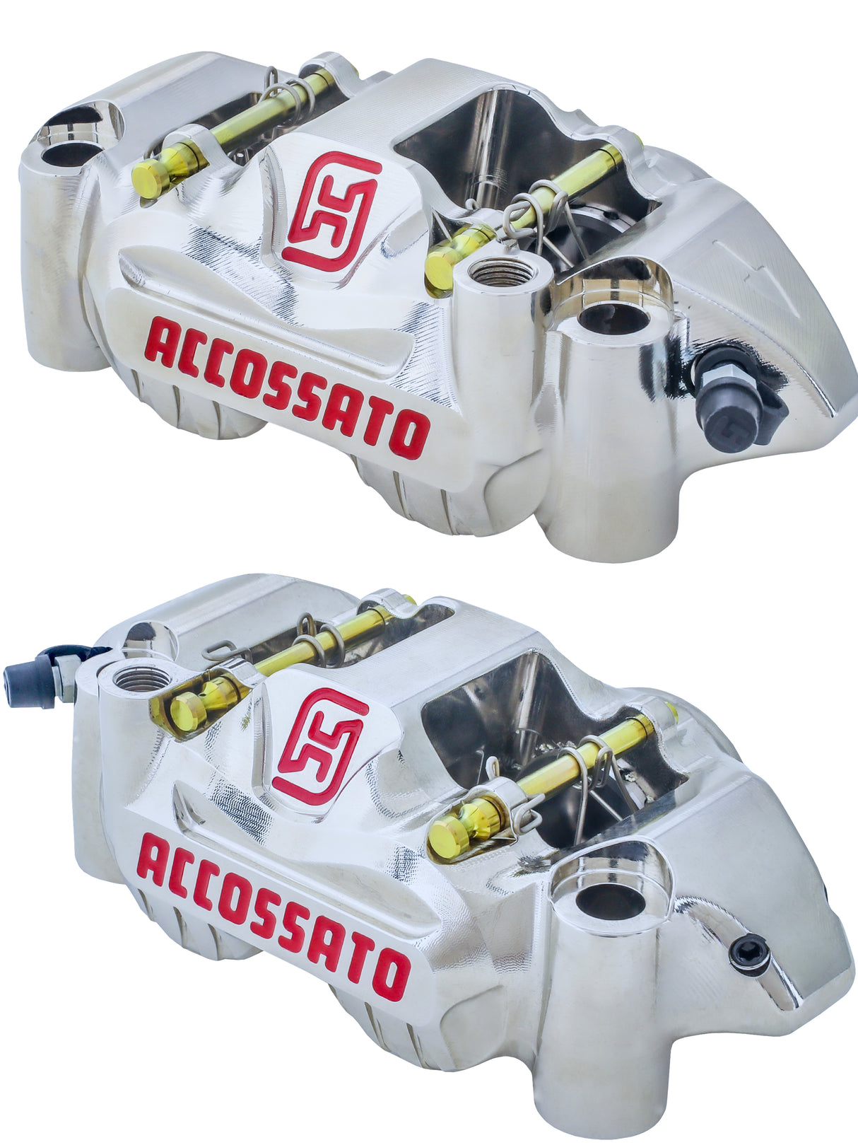 Pinza Freno Radiale Accossato Ricavata CNC Monoblocco Interasse 108 mm Con Pistoni in Titanio, Off-set 21 mm