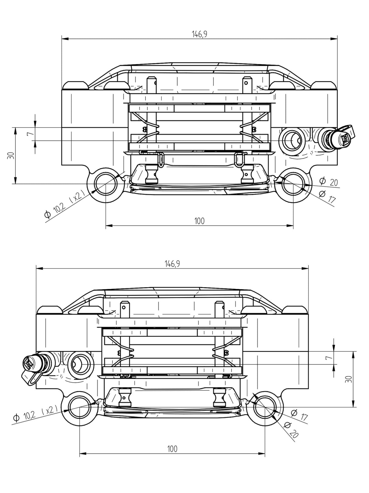 Pinza Freno Radiale Accossato Ricavata CNC Interasse 100 mm