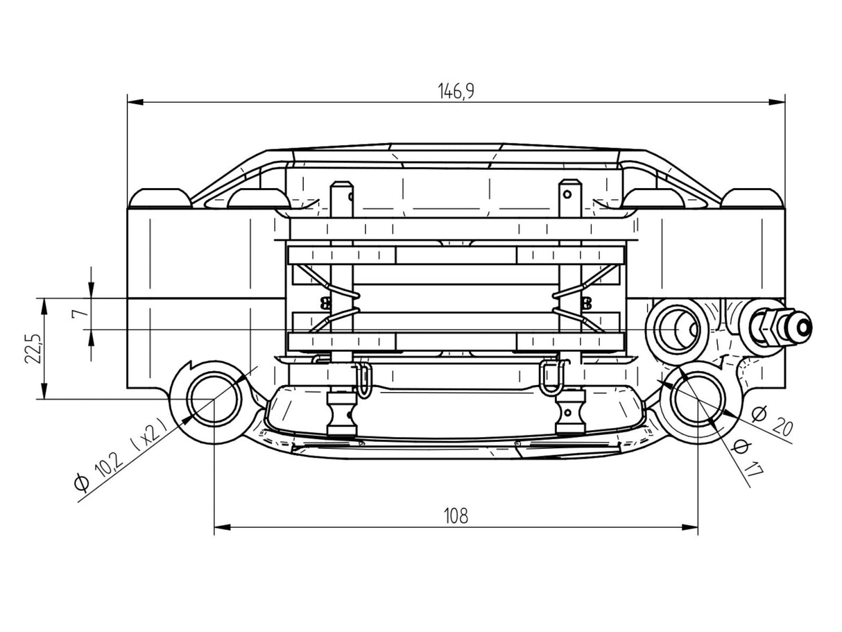 Pinza Freno Radiale Accossato Ricavata CNC Interasse 108 mm