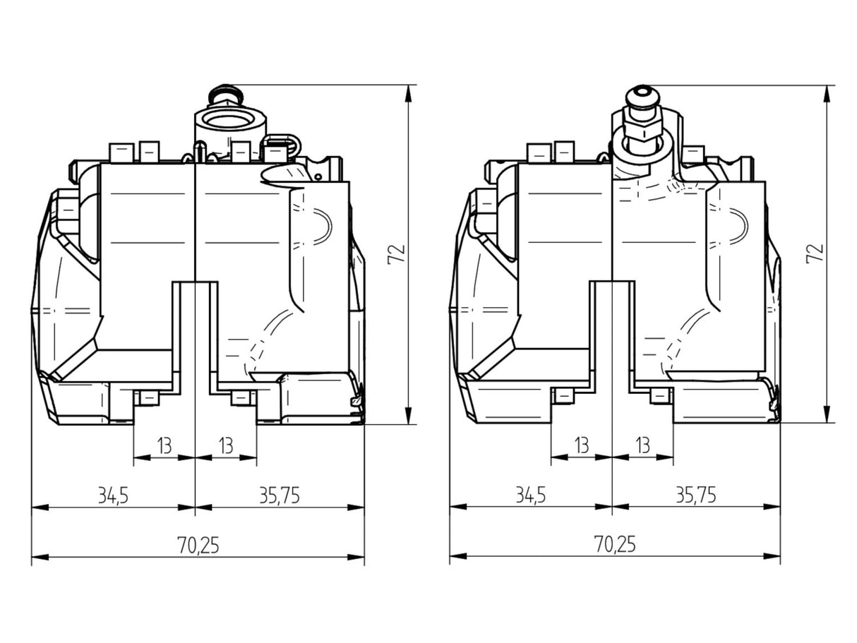 Pinza Freno Radiale Accossato Ricavata CNC Interasse 108 mm