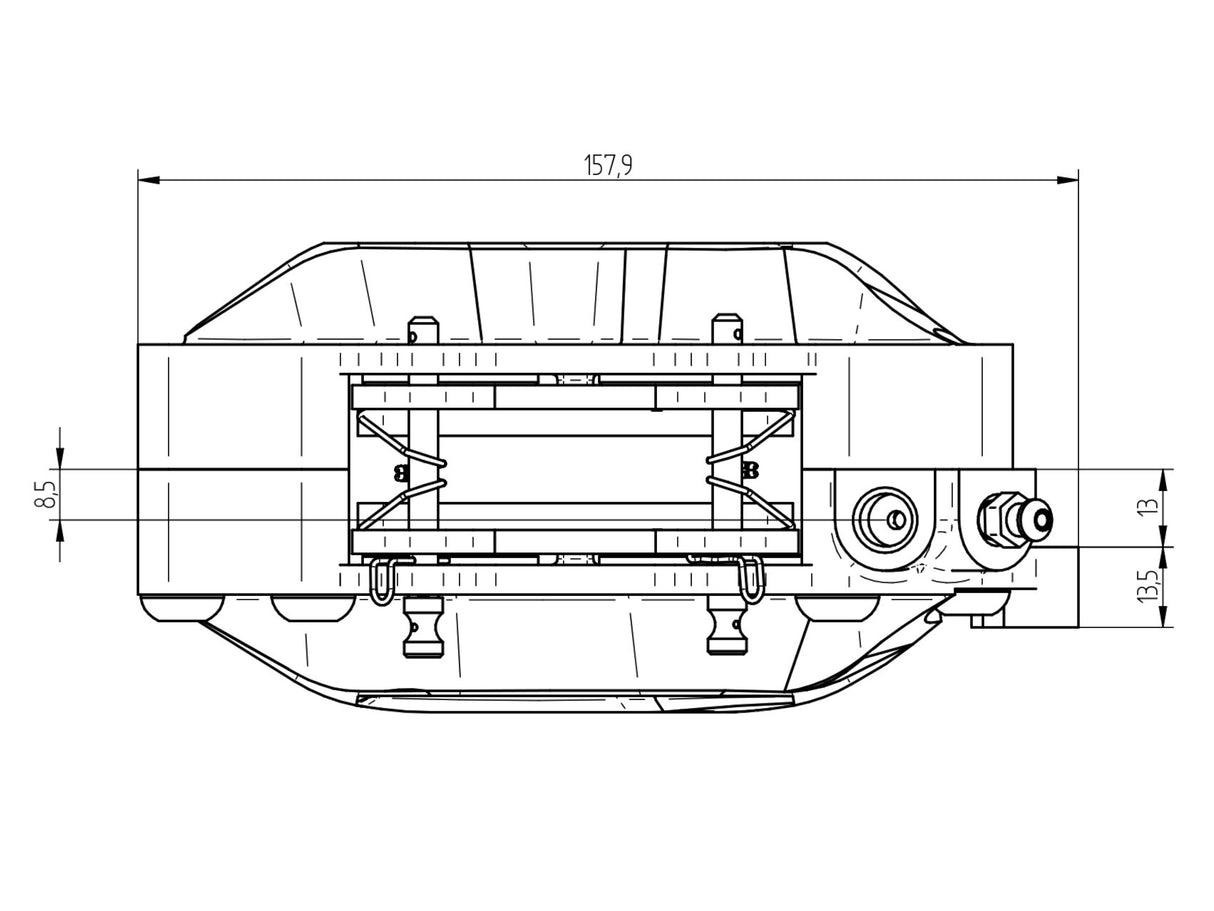 Pinza Freno Assiale 2 Pastiglie CNC Accossato - interasse 40 mm
