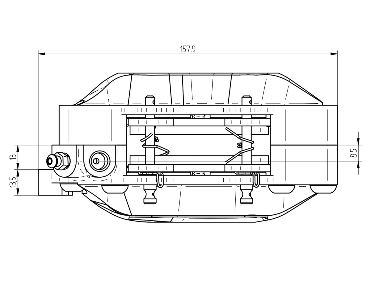 Pinza Freno Assiale 2 Pastiglie CNC Accossato - interasse 40 mm