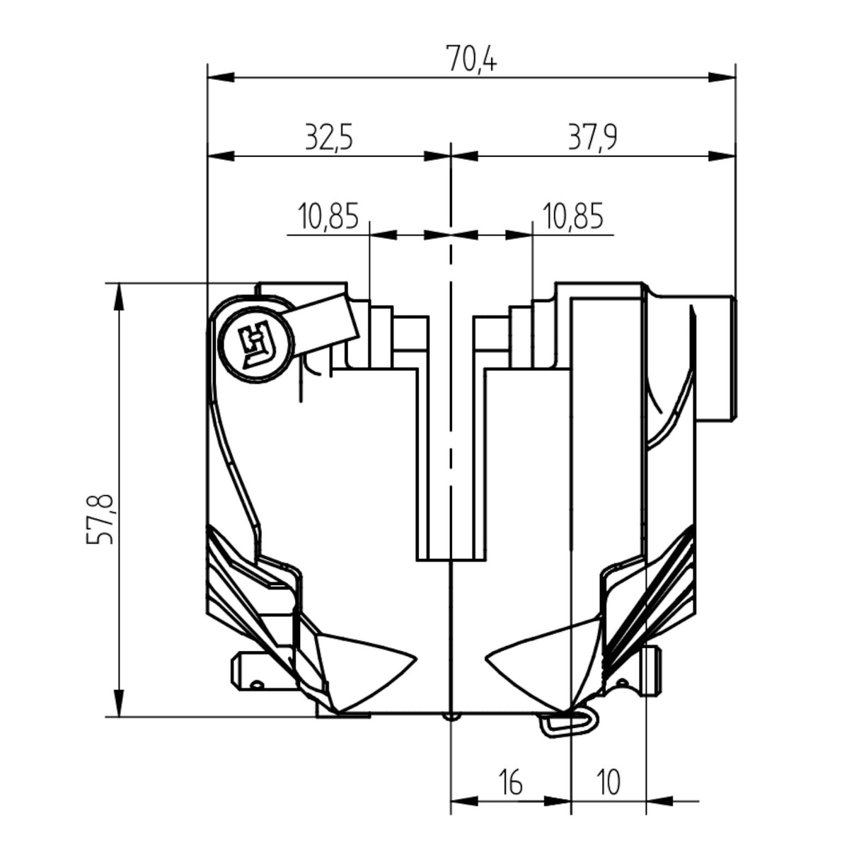 Pinza Freno Assiale Posteriore 2 Pastiglie CNC Accossato - interasse 84 mm