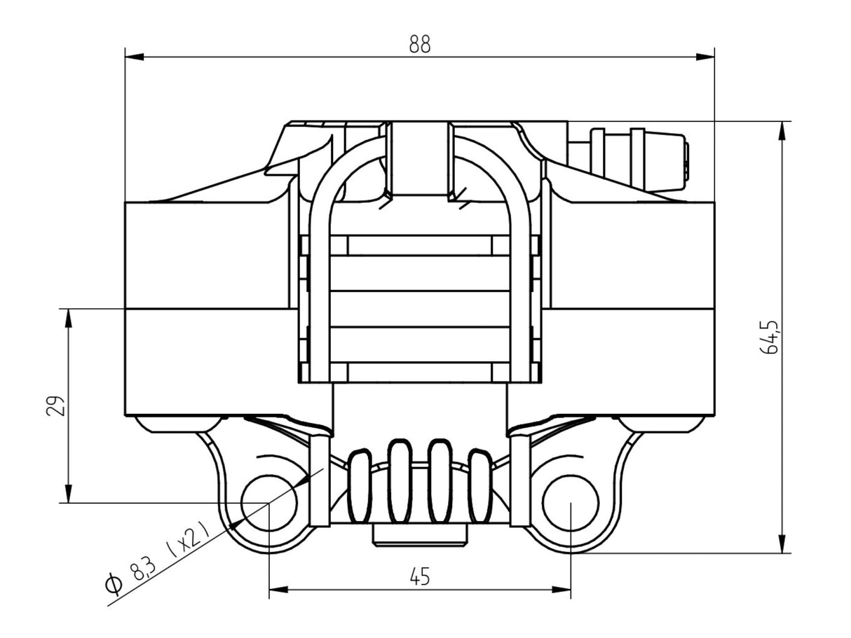 Pinza Freno Radiale Accossato Posteriore per Mini Gp e Pitbike - interasse 45 mm