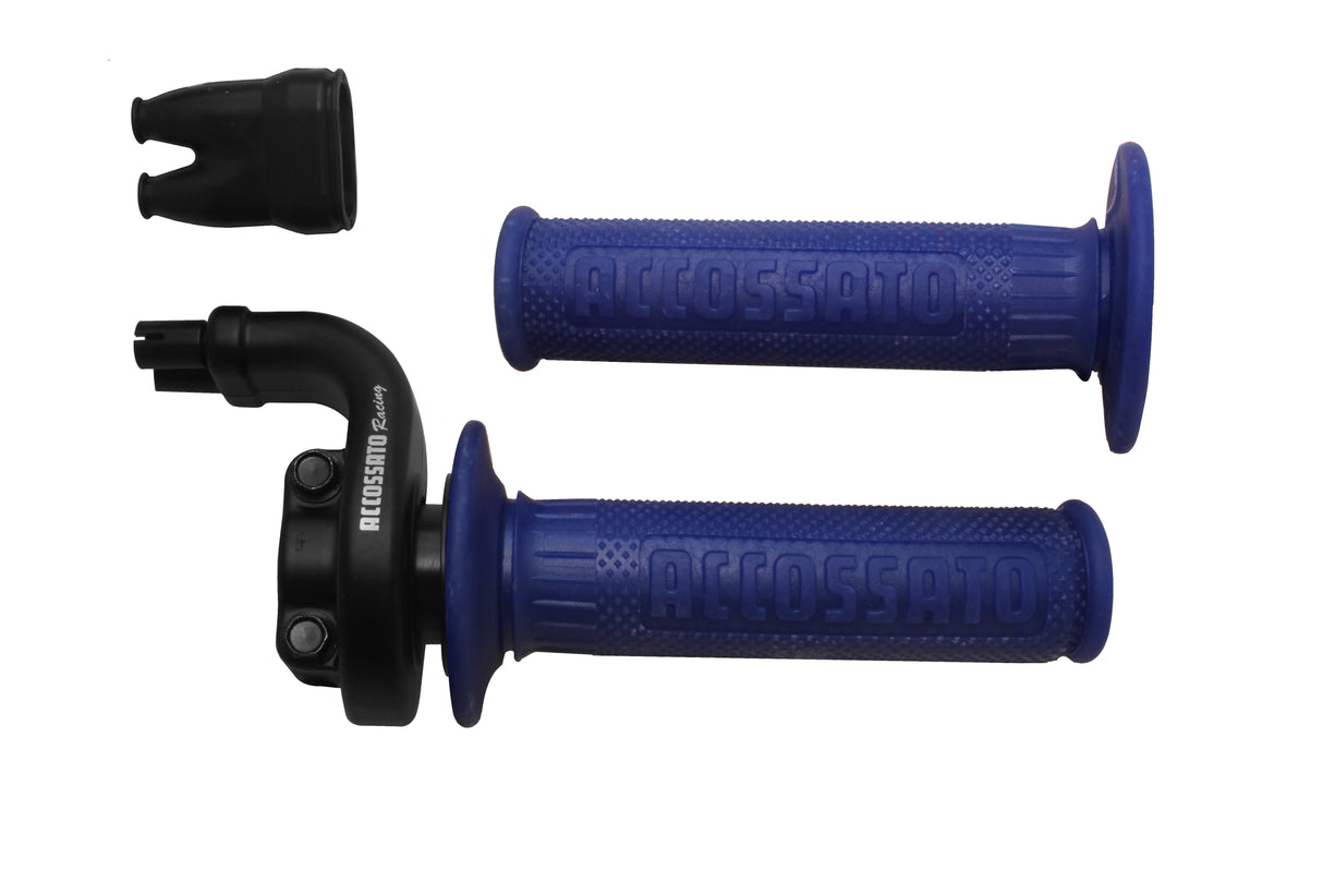 Comando gas Accossato 2 cavi 4T con manopole GR003 nere, corsa 28/90 mm 36/112 cavi non inclusi