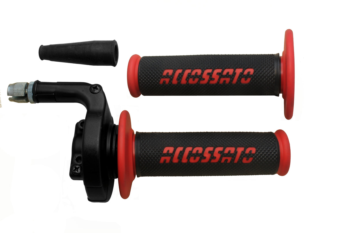 Comando gas Accossato monocavo per cross - enduro con manopole GR008