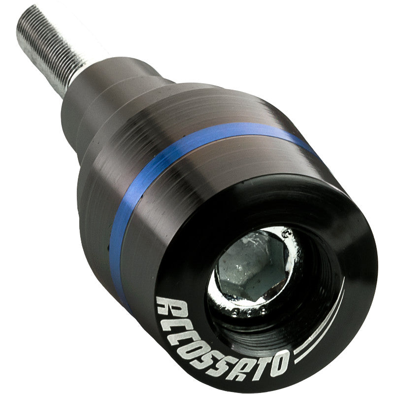 Tamponi paracarena Accossato per moto, ricavato CNC, con inserto colorato. La confezione contiene 02 articoli