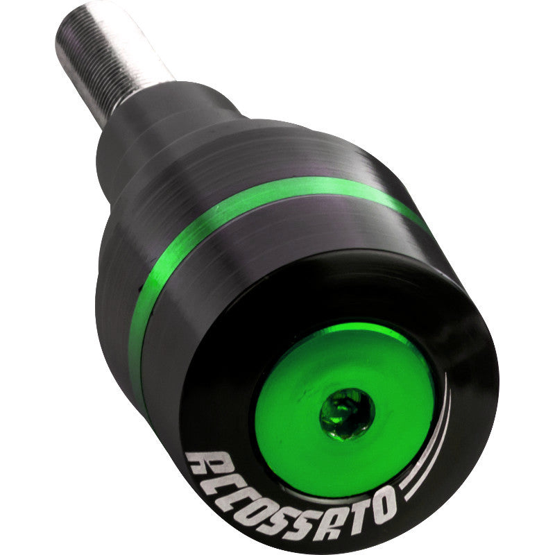 Tamponi paracarena Accossato per moto, ricavato CNC, con inserto colorato. La confezione contiene 02 articoli