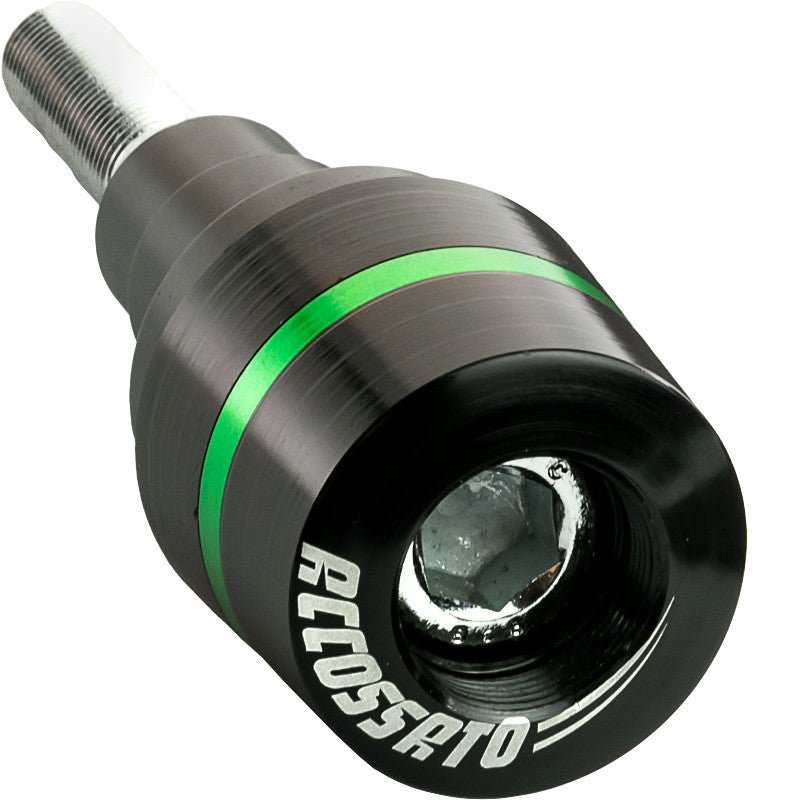 Tamponi paracarena Accossato per moto, ricavato CNC, con inserto colorato. La confezione contiene 02 articoli