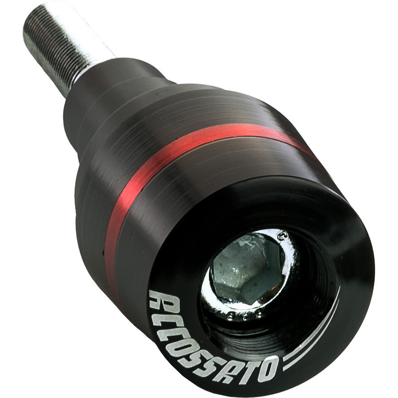 Tamponi paracarena Accossato per moto, ricavato CNC, con inserto colorato. La confezione contiene 02 articoli