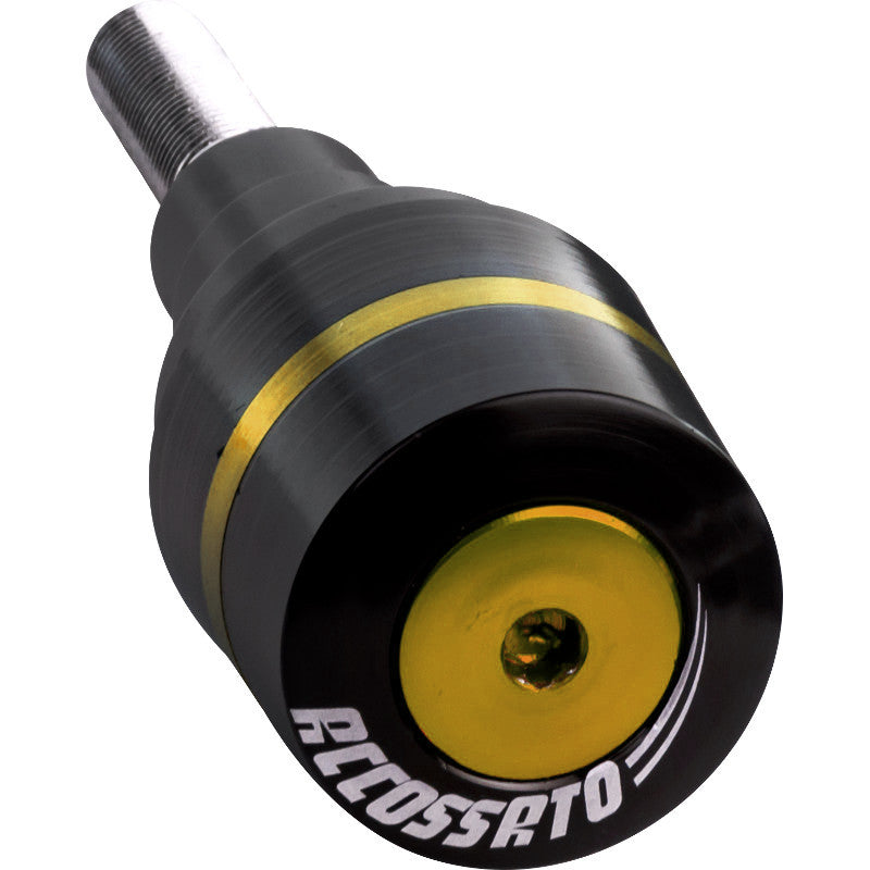 Tamponi paracarena Accossato per moto, ricavato CNC, con inserto colorato. La confezione contiene 02 articoli