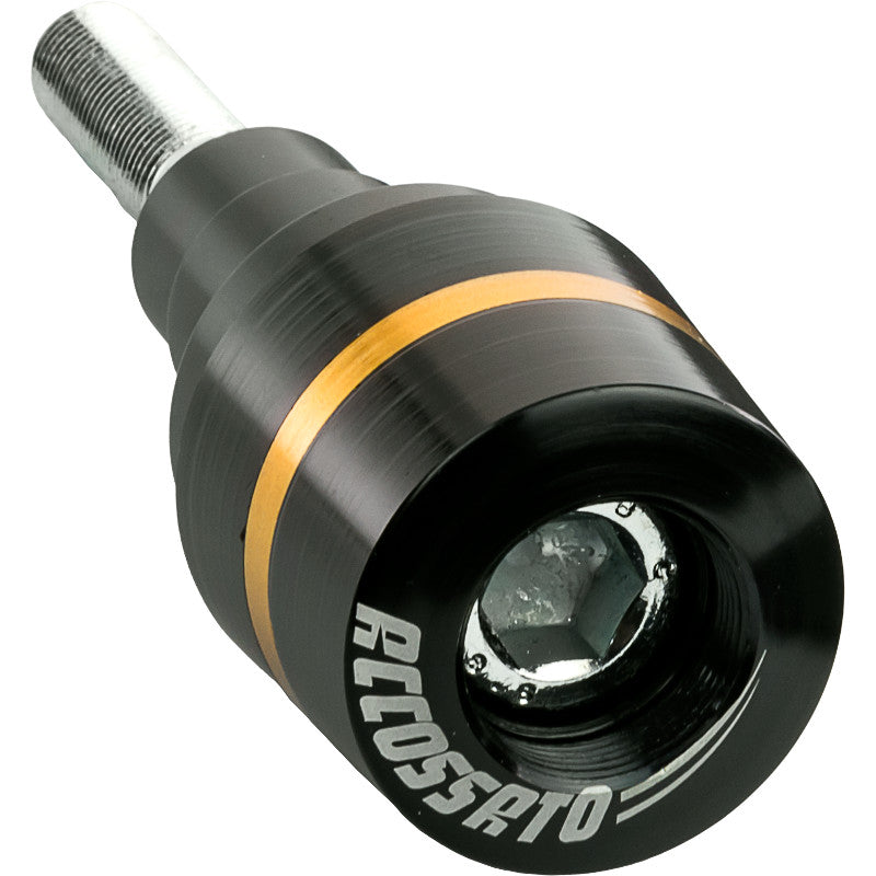 Tamponi paracarena Accossato per moto, ricavato CNC, con inserto colorato. La confezione contiene 02 articoli