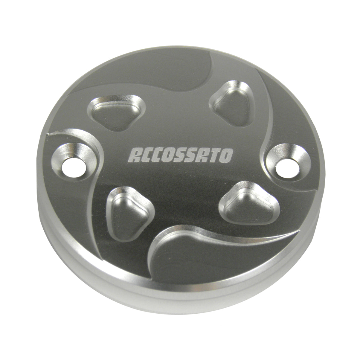 Tappo vaschetta olio freno anteriore Accossato, ricavato in alluminio CNC