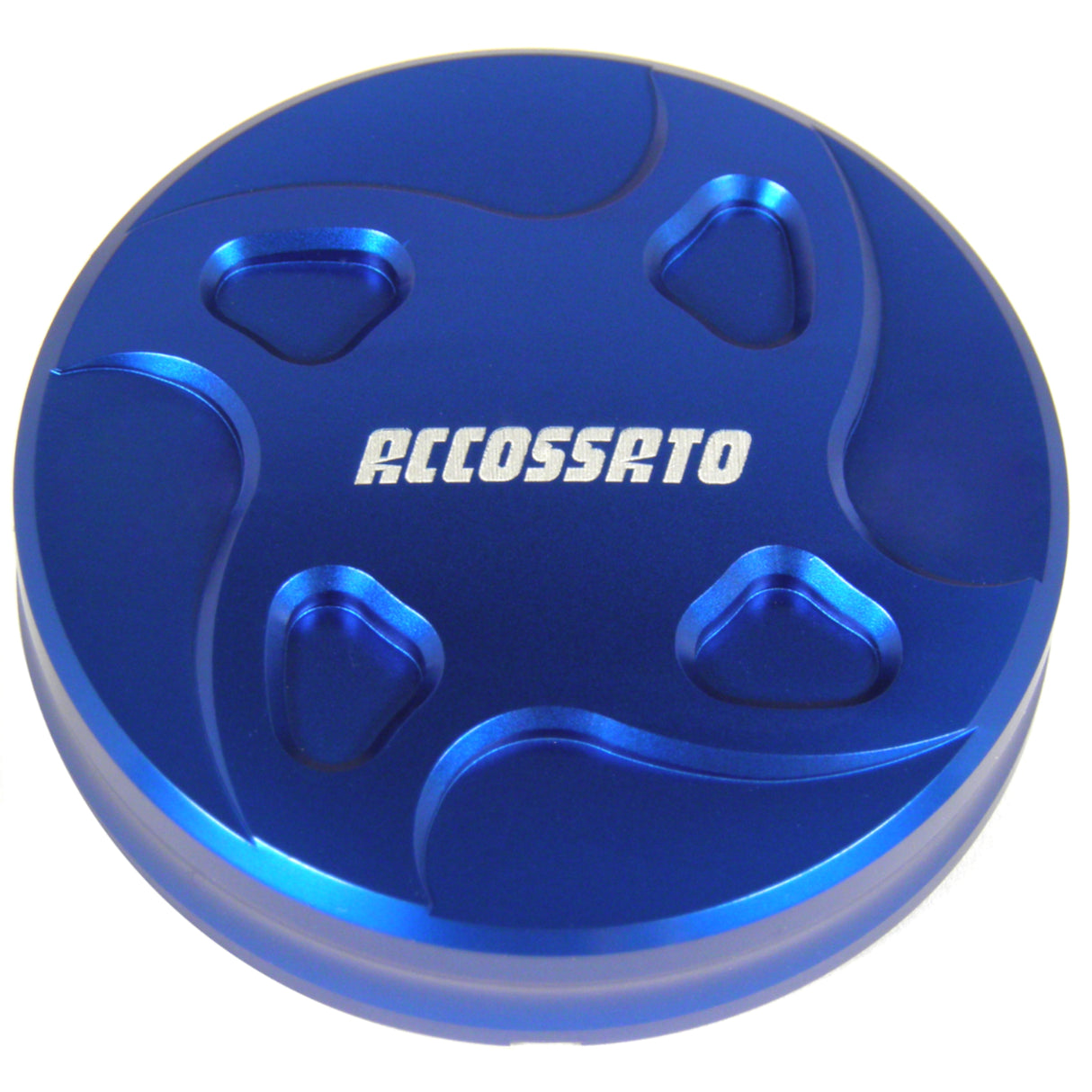 Tappo vaschetta olio freno anteriore Accossato, ricavato in alluminio CNC