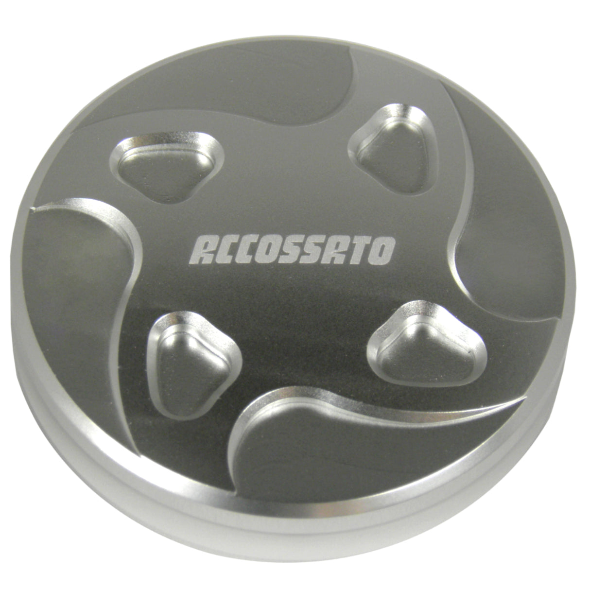 Tappo vaschetta olio freno anteriore Accossato, ricavato in alluminio CNC