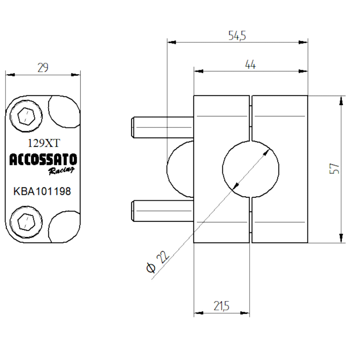 Coppia di Cavallotti Omologati ABE 101198 +22 mm Per Manubri Con Diametro 22 mm