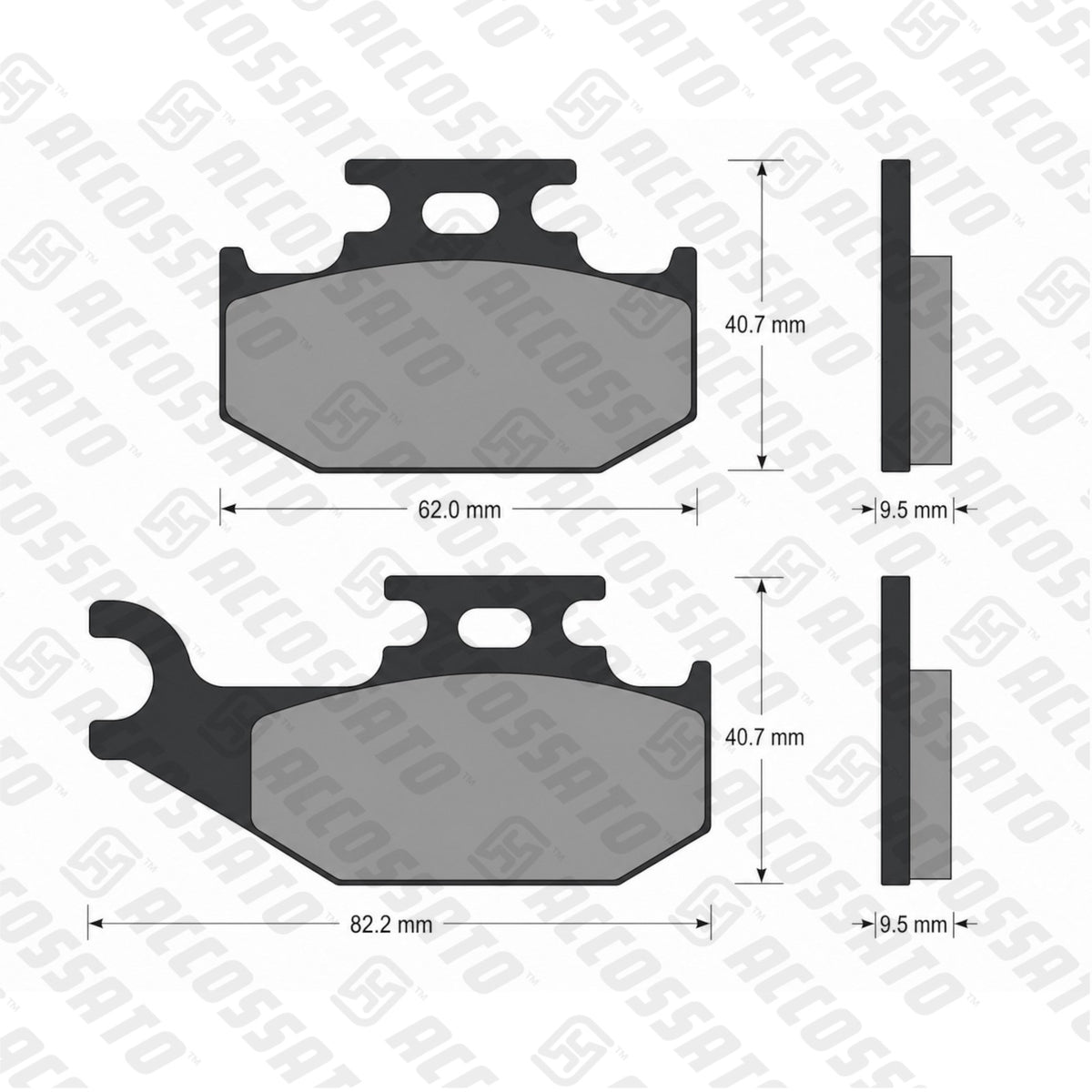 Pastiglie freno per Can-Am, Cannondale, John Deere marca Accossato codice AGPA115