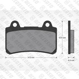 Kit Pastiglie Freno Accossato Per Moto YAMAHA, Mescola Made In Italy, codice AGPA147