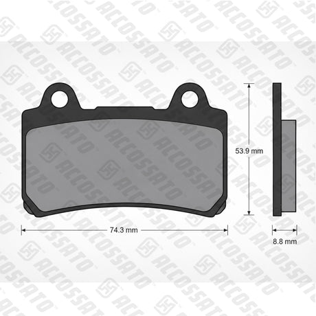 Kit Pastiglie Freno Accossato Per Moto YAMAHA, Mescola Made In Italy, codice AGPA147