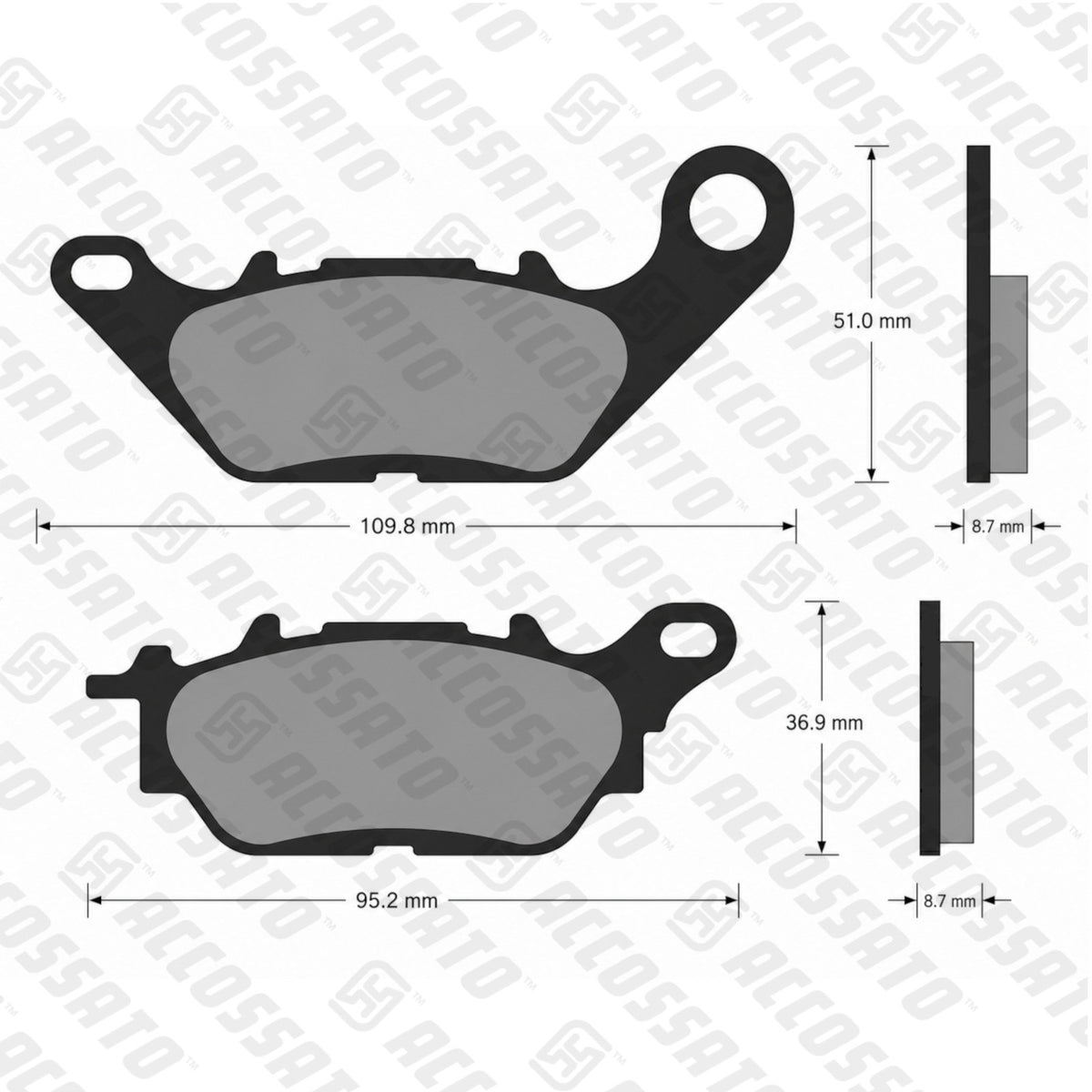 Pastiglie freno per Yamaha marca Accossato codice AGPA170