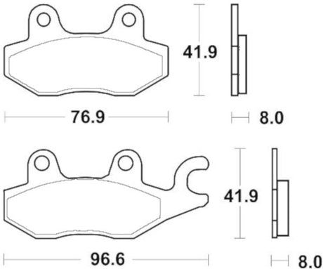 Pastiglie freno per Benelli, Piaggio, Suzuki, Yamaha marca Accossato codice AGPA259