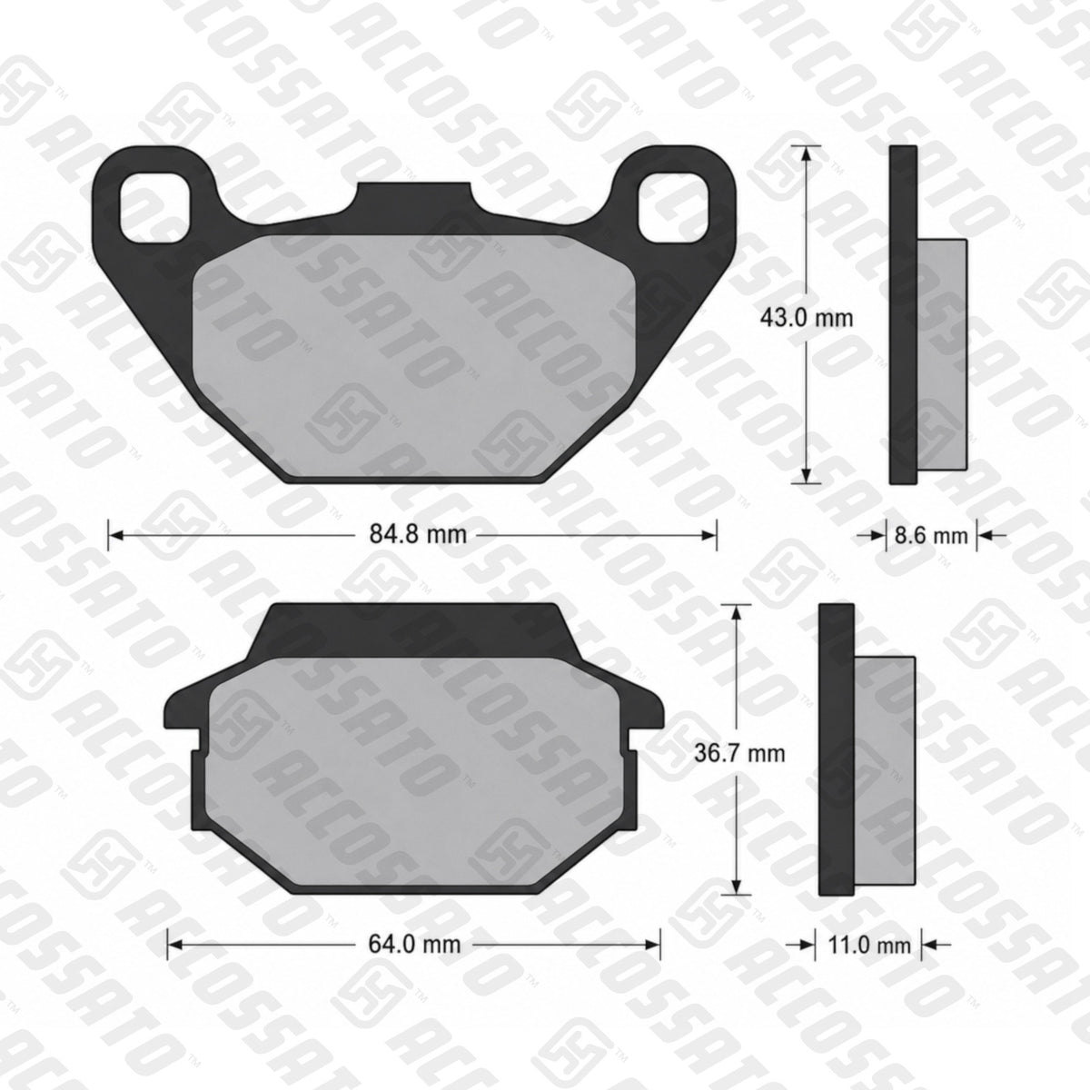 Pastiglie freno per Kymco, Laverda, SYM marca Accossato codice AGPA50